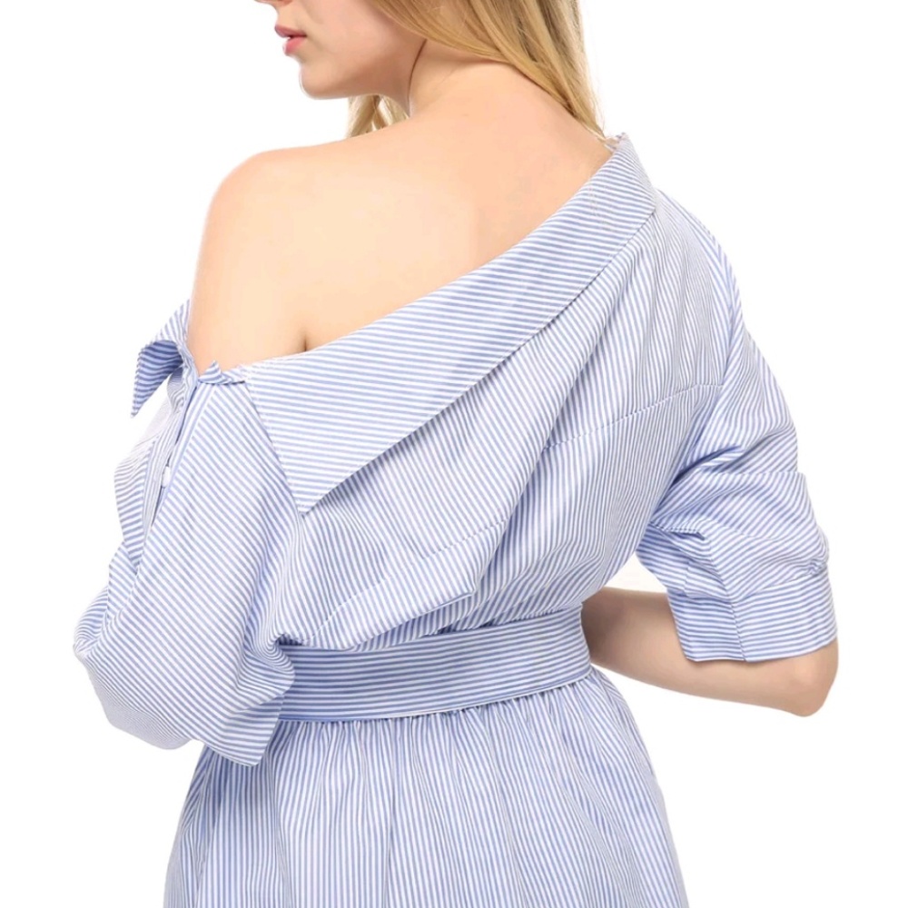 New with tags cute blue dress with white stripes